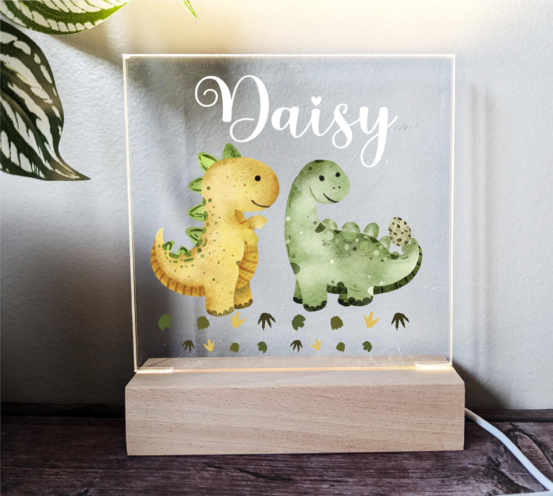 Custom Kids Birthday Gift • Holiday Nursery Lamp for Boys Bedroom D&#233;cor Personalized Dinosaur LED Night Light
