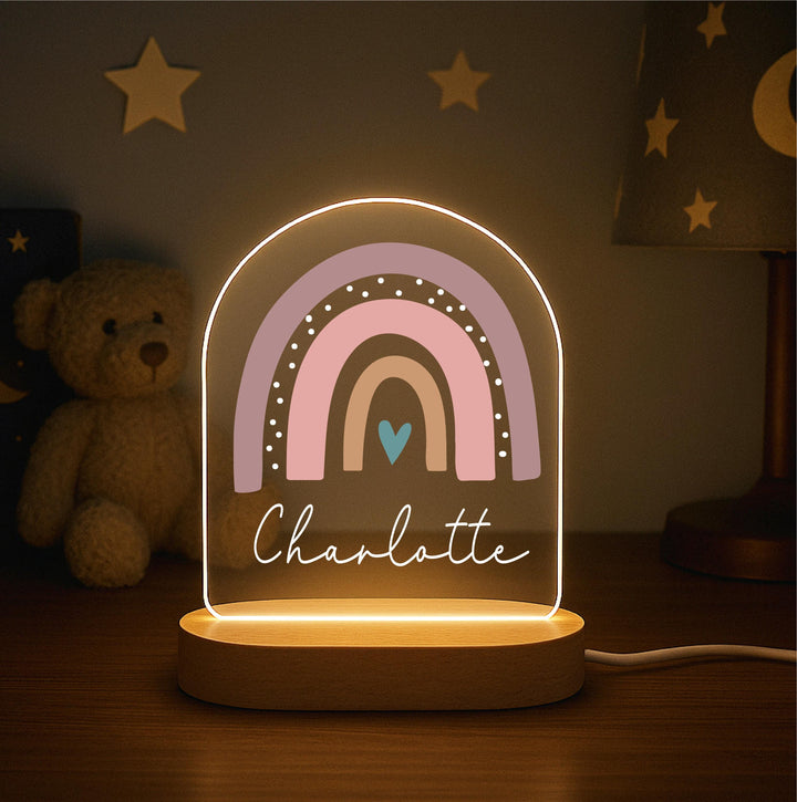 Personalized Rainbow LED Night Light • Custom Kids Birthday Gift • Holiday Nursery Lamp for Girls Bedroom D&#233;cor