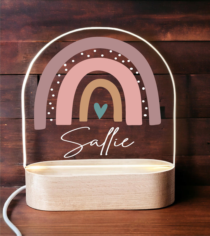 Personalized Rainbow Night Light, Custom Name, Kids Room Decor