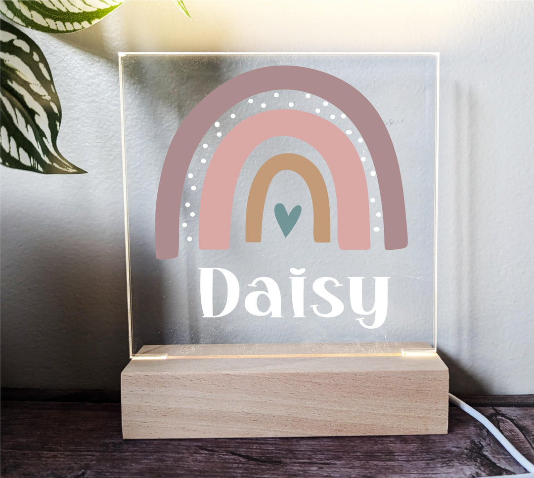 Personalized Rainbow Night Light, Custom Name, Kids Room Decor