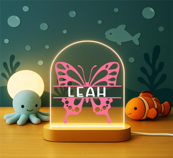 Personalized Butterfly LED Night Light • Custom Kids Birthday Gift • Holiday Nursery Lamp for Girls Bedroom D&#233;cor