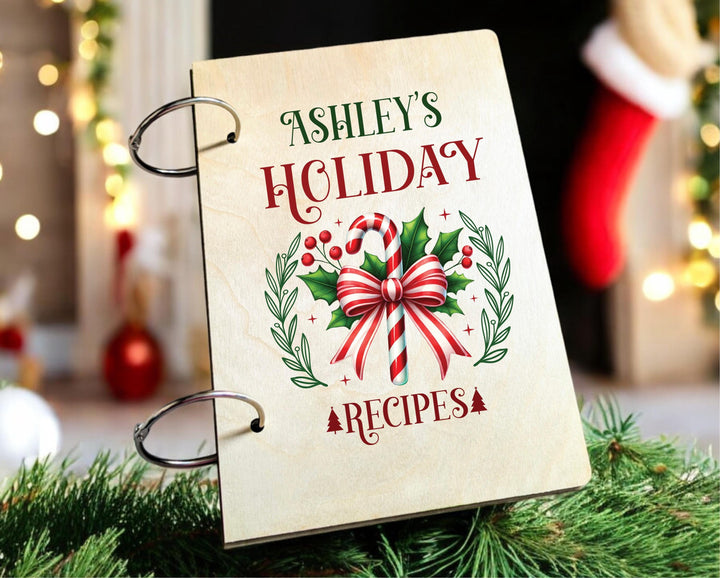Personalized Holiday Recipe Book | Custom Christmas Binder for Family Recipes | Gift for Mom, Grandma, Friends &amp; Cooks
