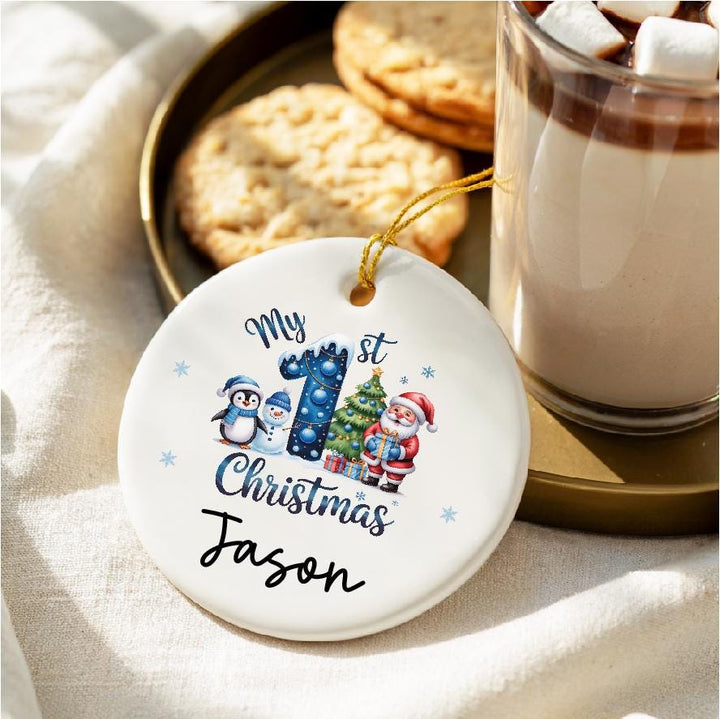 My 1st Christmas Ornament Personalized Baby Gift | Custom Name Keepsake Ornament for Boys &amp; Girls | Holiday Tree Decoration