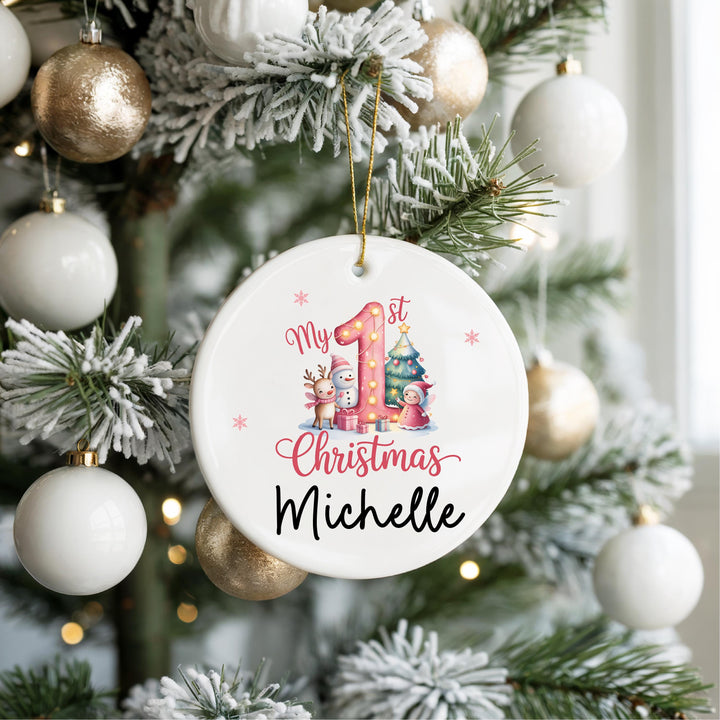 My 1st Christmas Ornament Personalized Baby Gift | Custom Name Keepsake Ornament for Boys &amp; Girls | Holiday Tree Decoration