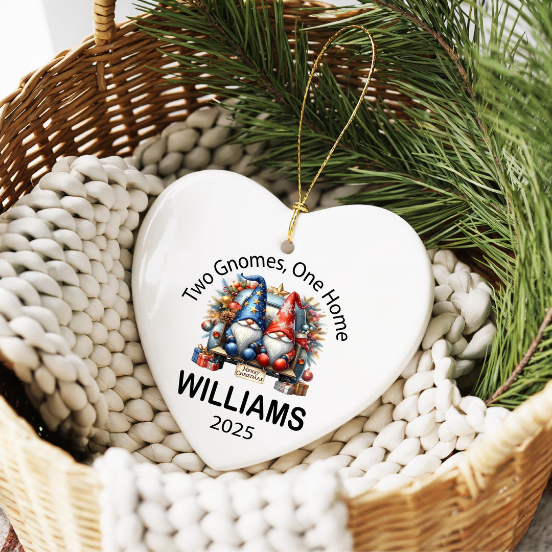 Married Two Gnomes One Home Ornament 2025 | Personalized Couple Ornament | Custom Family Christmas Gift | New Home Holiday Keepsake