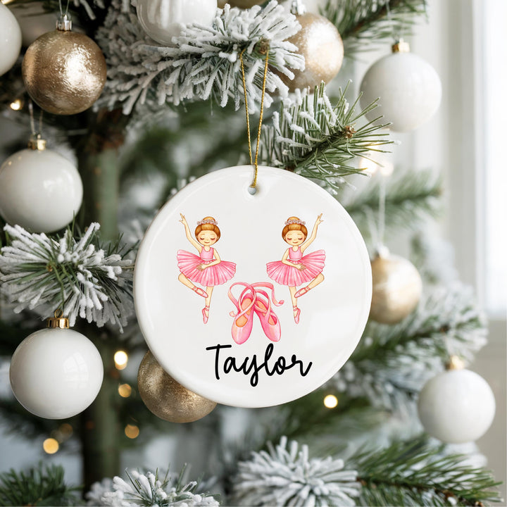 Ballerina Ornament | Personalized Ballet Gift | Custom Name Dancer Ornament | Pink Tutu Christmas Keepsake