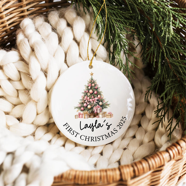 Baby’s First Christmas Ornament 2025 – Personalized Name Ornament, Custom Holiday Keepsake Gift for Child or Newborn