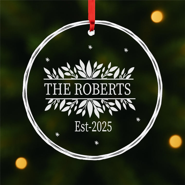 Gift for Son and Daughter-in-Law | Personalized Glass Ornament | Custom Laser Engraved “Established” Family Keepsake 2025