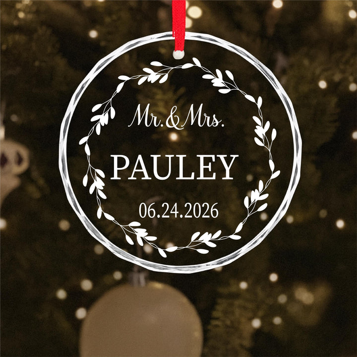Personalized Wedding Date Ornament – Newlywed Couple Keepsake