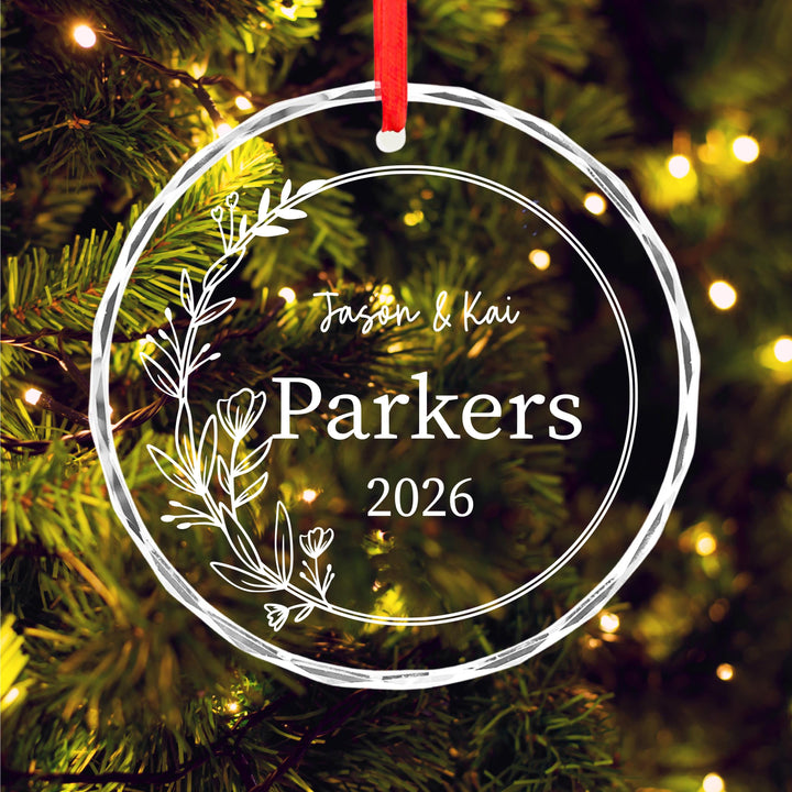 Personalized Engraved Couple Name Ornament – Wedding Keepsake