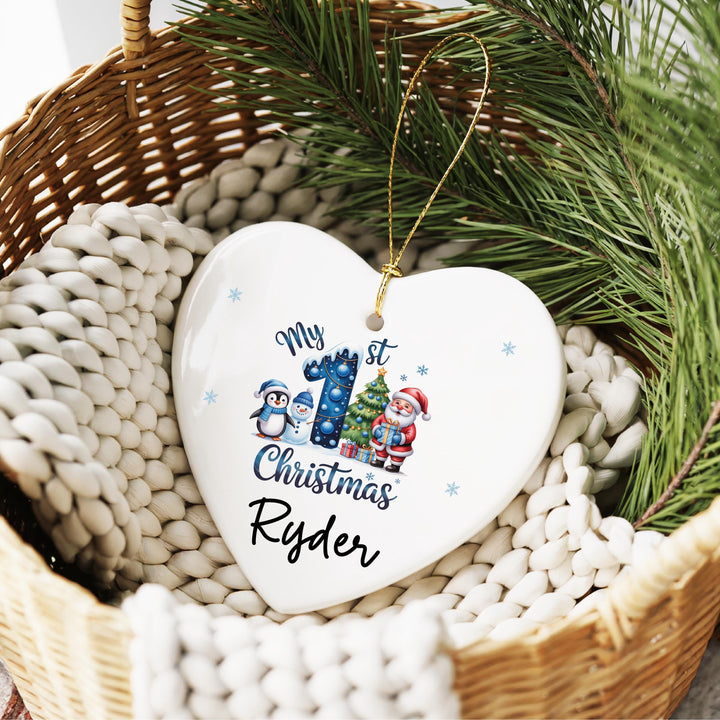 My 1st Christmas Ornament Personalized Baby Gift | Custom Name Keepsake Ornament for Boys &amp; Girls | Holiday Tree Decoration