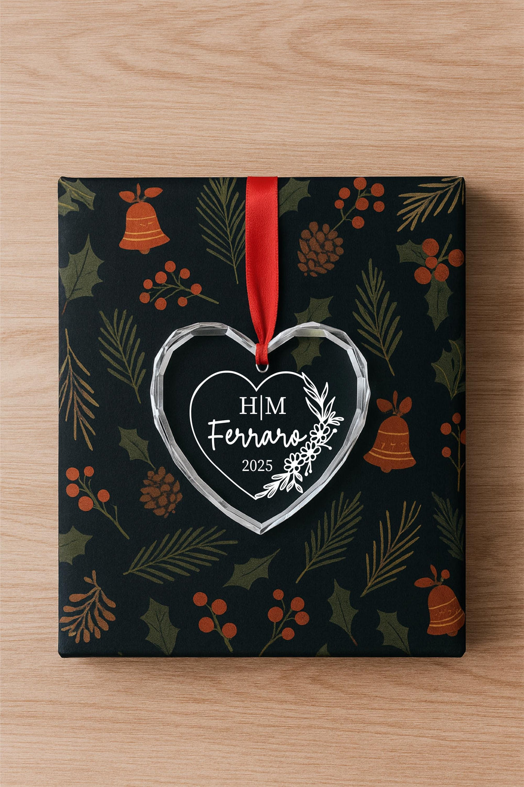 Personalized Heart Acrylic Ornament 2025 | Custom Couple Name Christmas Keepsake | Wedding or Engagement Gift