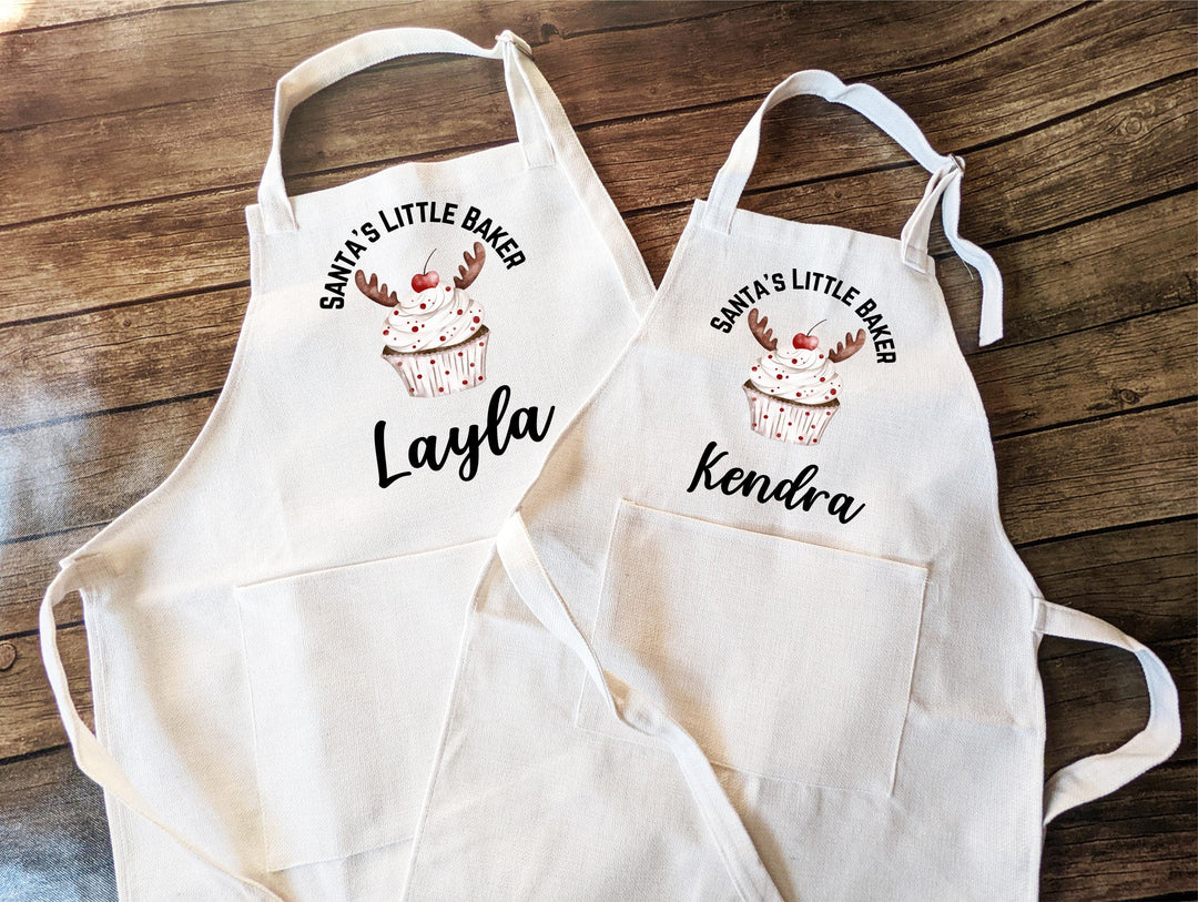 Personalized Kids Christmas Apron – Santa's Little Baker