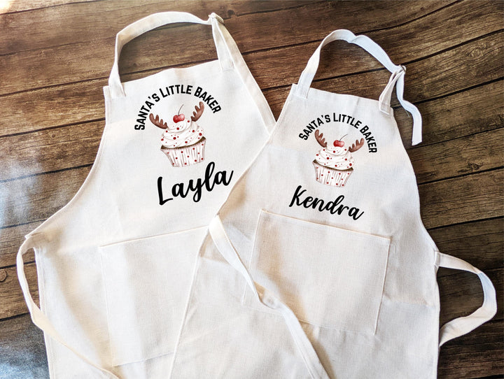Personalized Kids Christmas Apron – Santa's Little Baker