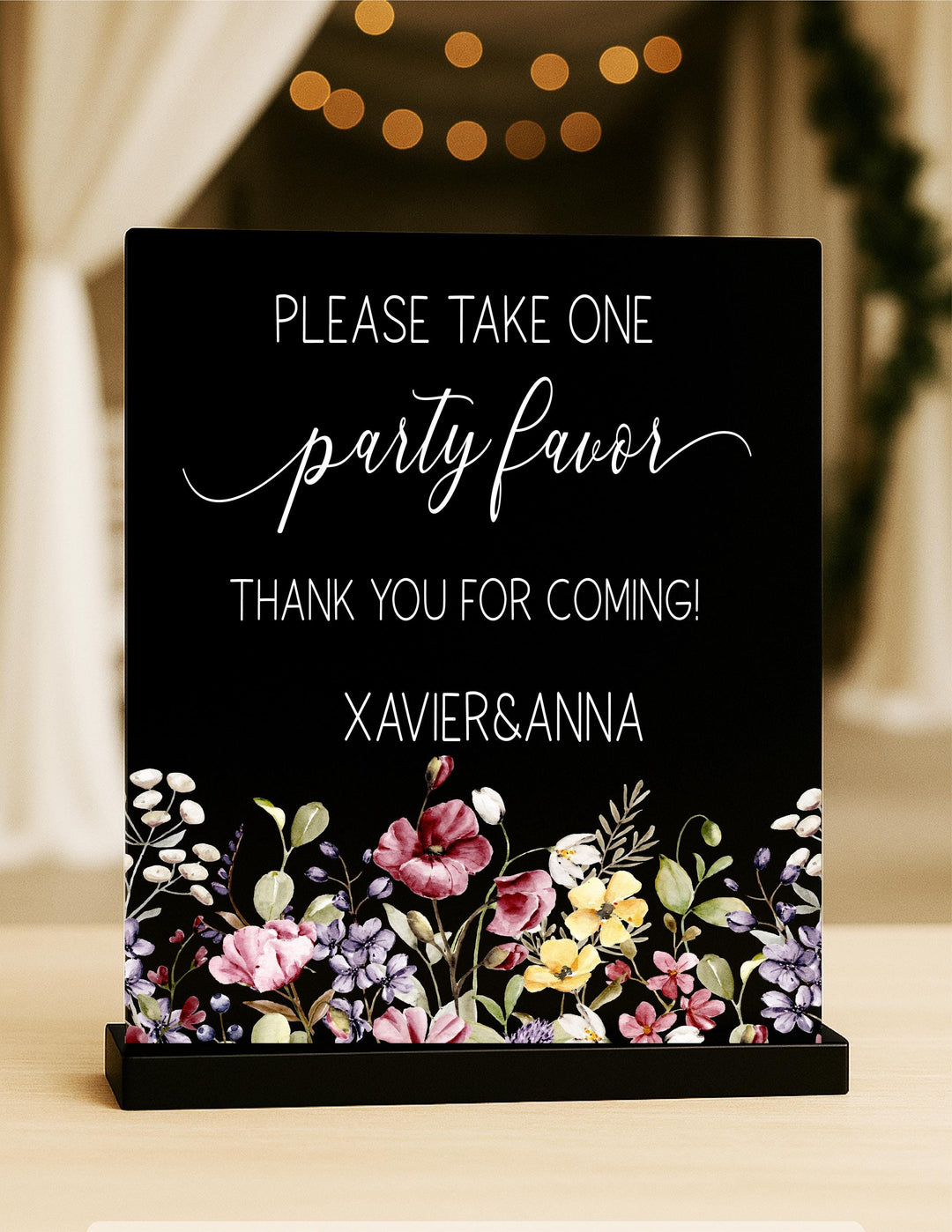 Party Favor Sign – Please Take One Wedding Favor Table Sign, Floral Thank You for Coming Sign, Personalized Reception or Shower D&#233;cor
