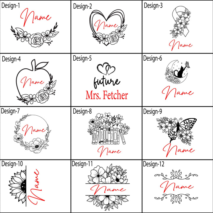 Custom Name&nbsp;Tumbler – Personalized Gift for Mom, Nana, Teacher or Bride – Floral Birth Month Design, Wedding, Birthday, or Christmas Gift