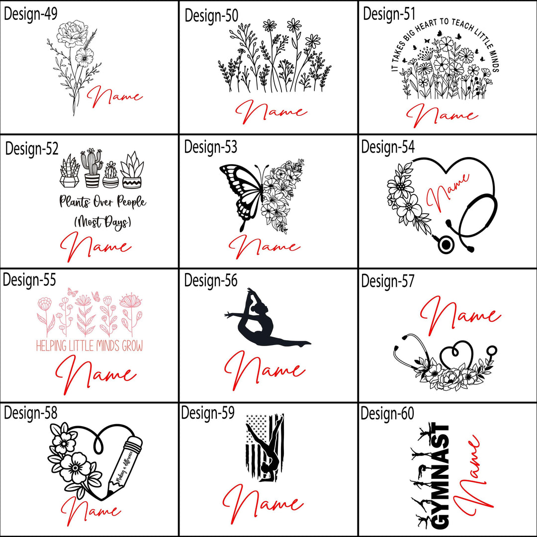 Custom Name&nbsp;Tumbler – Personalized Gift for Mom, Nana, Teacher or Bride – Floral Birth Month Design, Wedding, Birthday, or Christmas Gift