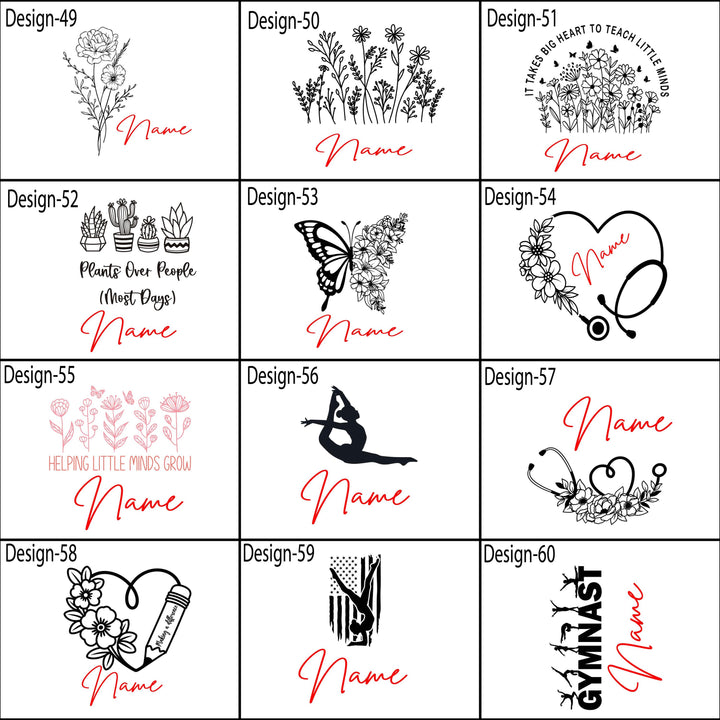 Custom Name&nbsp;Tumbler – Personalized Gift for Mom, Nana, Teacher or Bride – Floral Birth Month Design, Wedding, Birthday, or Christmas Gift