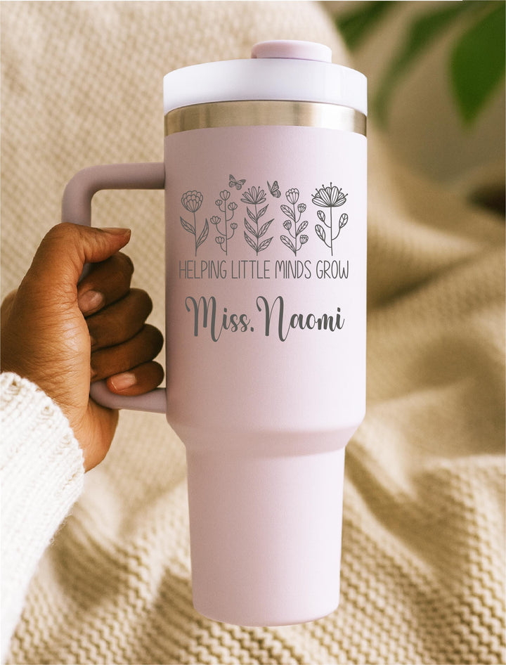 Personalized Tumbler With Handle&nbsp;Custom Name Engraved Cup Corporate Custom Logo Bulk Order Matching tumbler Co worker&nbsp;mentor gift ideas