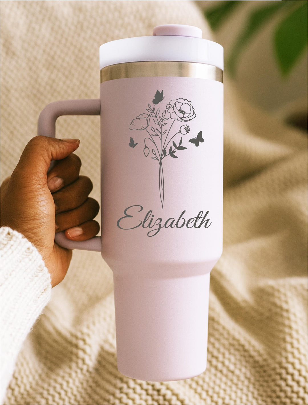 Personalized Tumbler Christmas Gift Custom Name Engraved Mug , Holiday Gift for Her, Best Friend, or Mom Grandma gift from grandkids