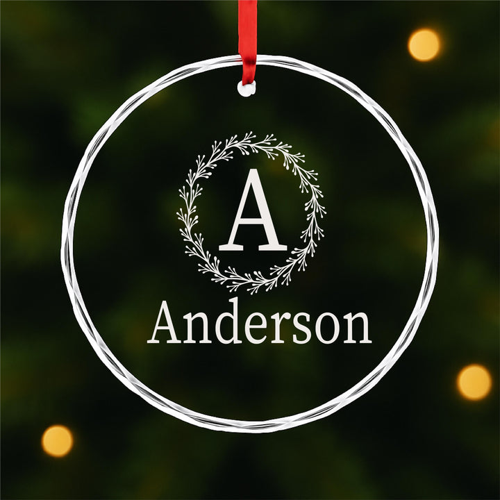 Personalized Monogram Ornament – Custom Initial and Name Glass Keepsake | Elegant Minimalist Christmas Gift for Him or Her