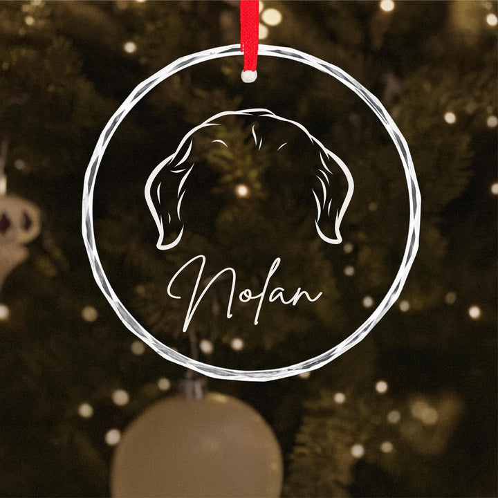 Personalized Dog Ear Ornament – Custom Pet Name Memorial Keepsake