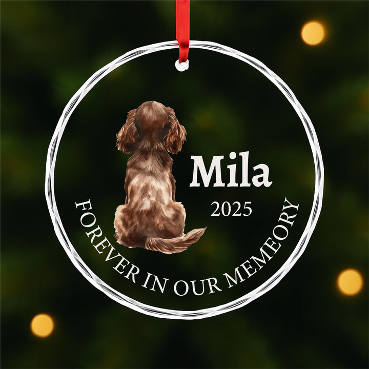 Personalized Pet Memorial Ornament, UV Printed Glass Keepsake, Custom Dog Photo Ornament, Forever in Our Memory Gift 2025