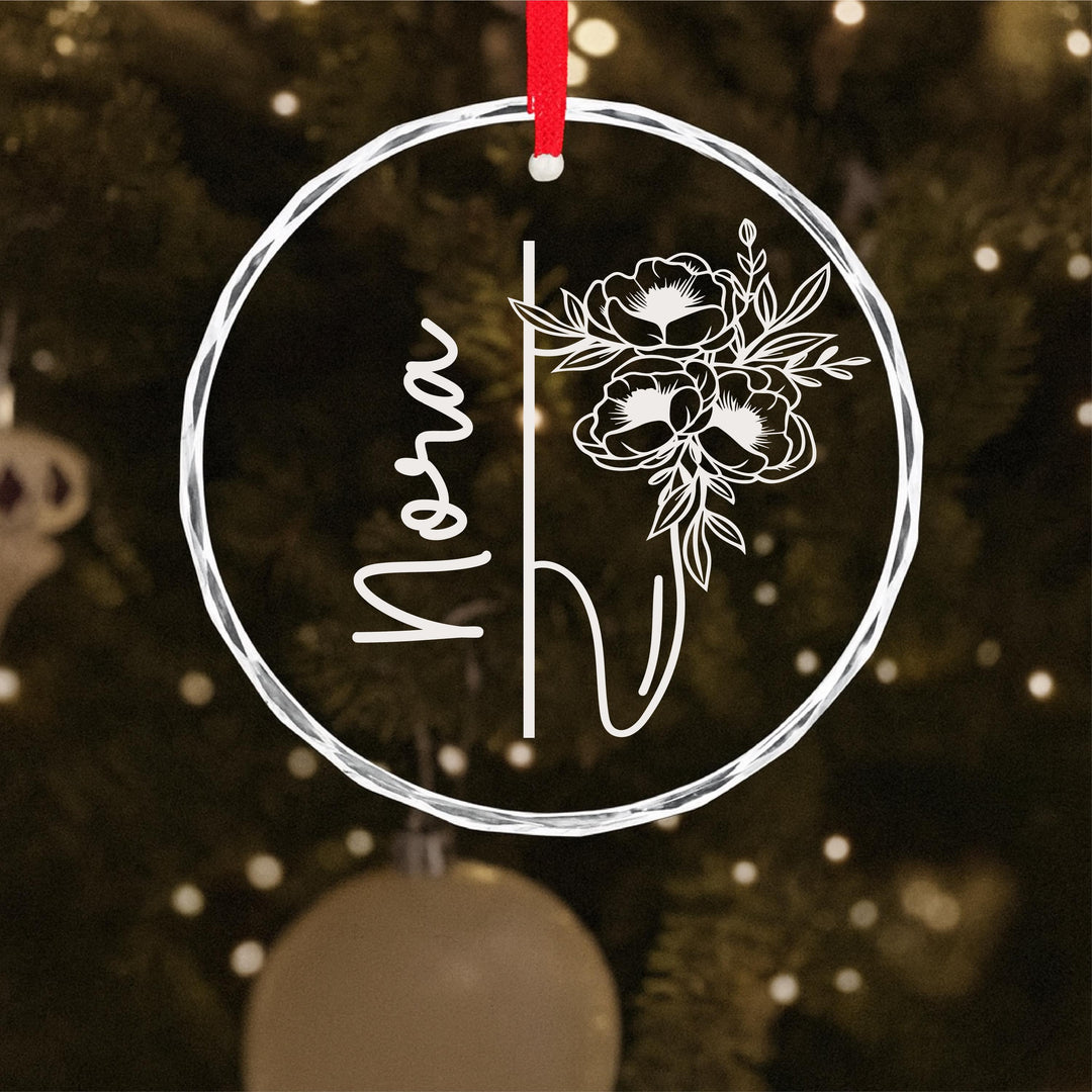Personalized Dental Hygienist Ornament – Floral Custom Name Keepsake
