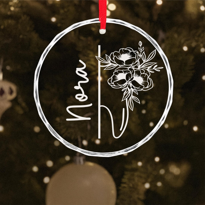 Personalized Dental Hygienist Ornament – Floral Custom Name Keepsake