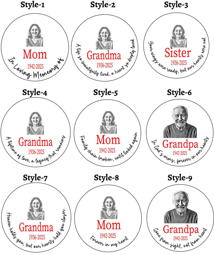 Memorial Ornament with Photo Personalized In Loving Memory Keepsake, Custom Engraved Glass Christmas Ornament