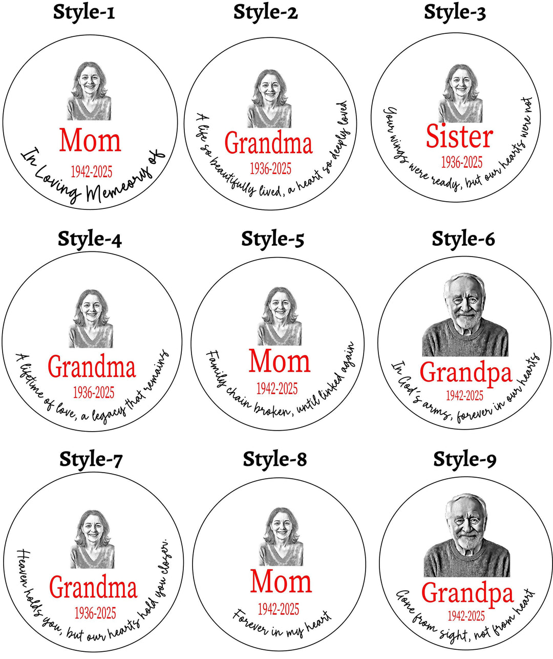 Grandpa Memorial Ornament with Photo Personalized In Loving Memory Keepsake, Custom Engraved Glass Christmas Ornament