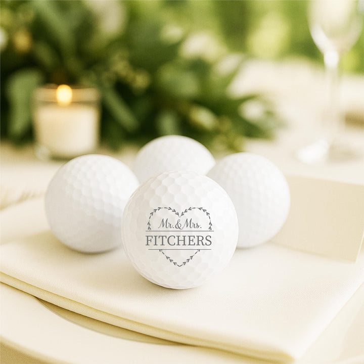 Wedding Couple Keepsake Personalized Golf Ball with couple Initials – Custom Monogram Golf Favor, engagement gift for him