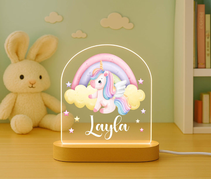 Personalized Rainbow Cloud Lamp, Kids Bedroom Decor, Magical Gift for Baby girl Baby shower gift