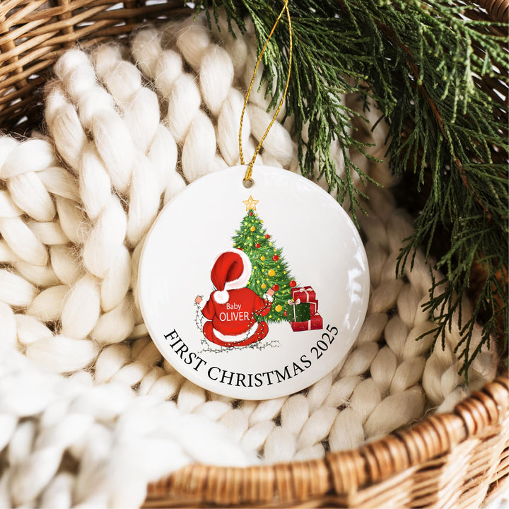 Personalized Baby's First Christmas Ornament 2025 | Holiday Keepsake