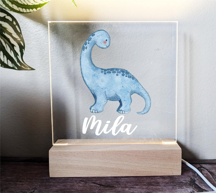 Personalized Stegosaurus Night Light, Custom Name, Boys Gift
