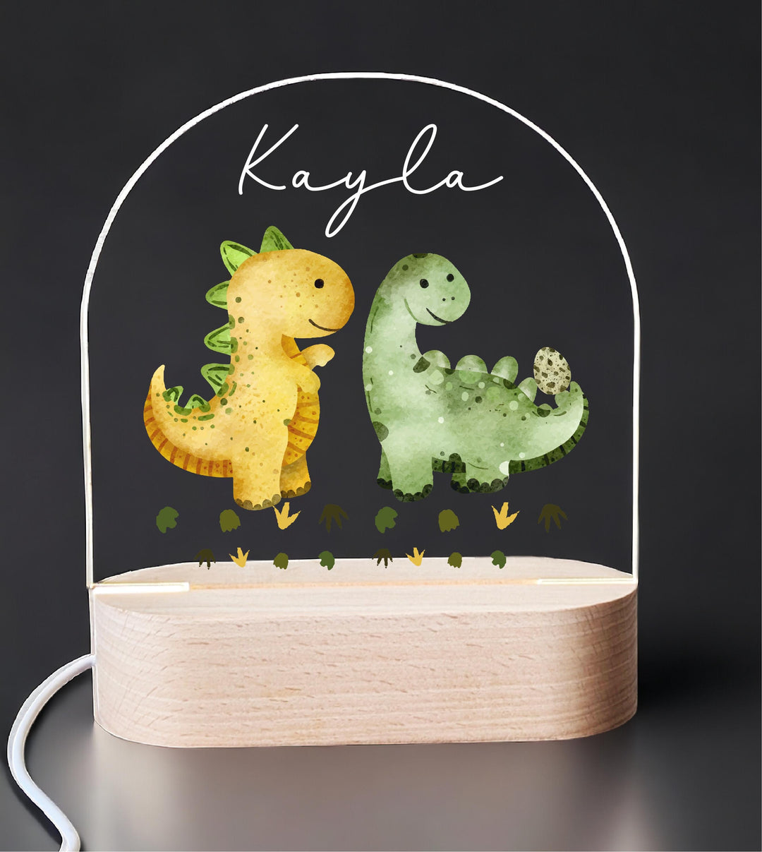 Custom Kids Birthday Gift • Holiday Nursery Lamp for Boys Bedroom D&#233;cor Personalized Dinosaur LED Night Light