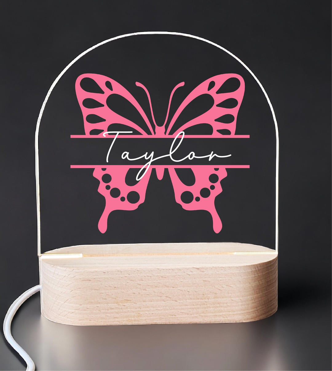 Personalized Butterfly LED Night Light • Custom Kids Birthday Gift • Holiday Nursery Lamp for Girls Bedroom D&#233;cor