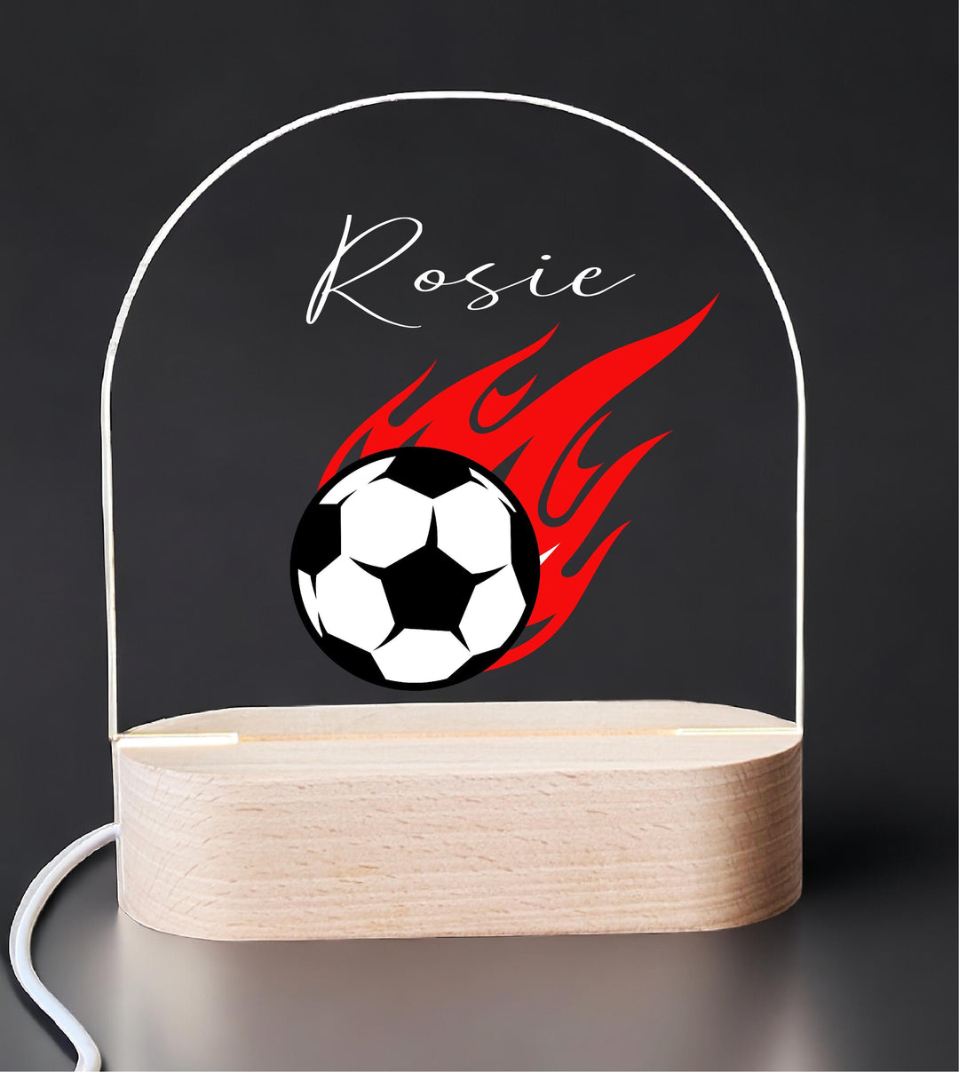 Personalized Soccer LED Night Light • Custom Boys Birthday Gift • Holiday Kids Room Lamp • Sports Themed Bedroom D&#233;cor