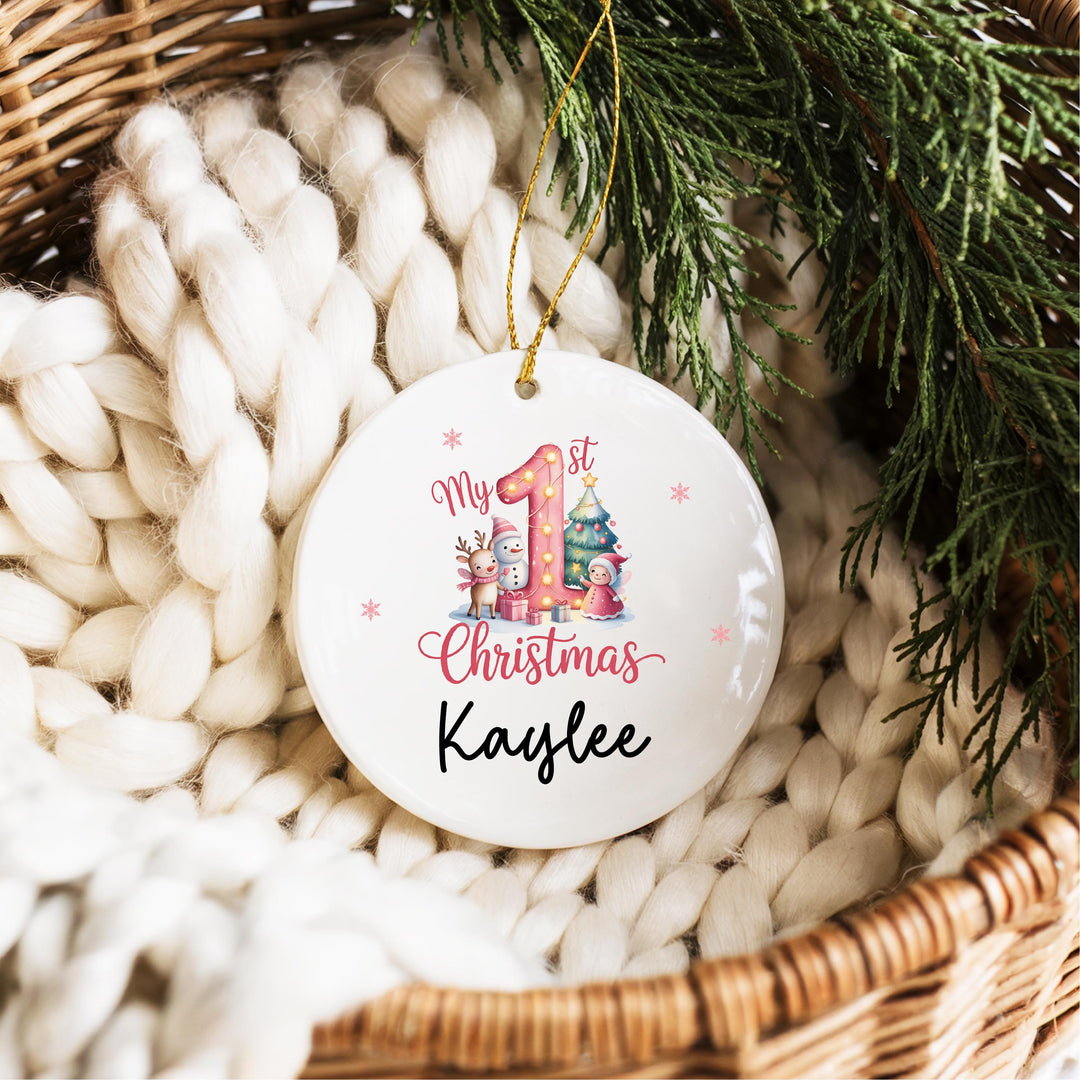 My 1st Christmas Ornament Personalized Baby Gift | Custom Name Keepsake Ornament for Boys &amp; Girls | Holiday Tree Decoration