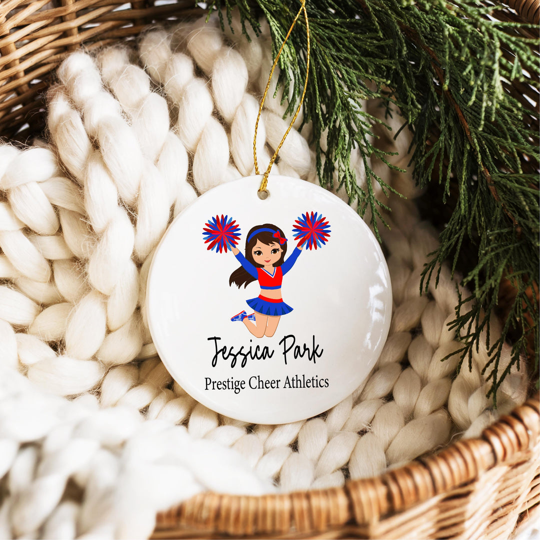 Cheerleader Ornament | Personalized Team Gift | Custom Name Cheer Coach Gift | Cheer Squad Christmas Ornament