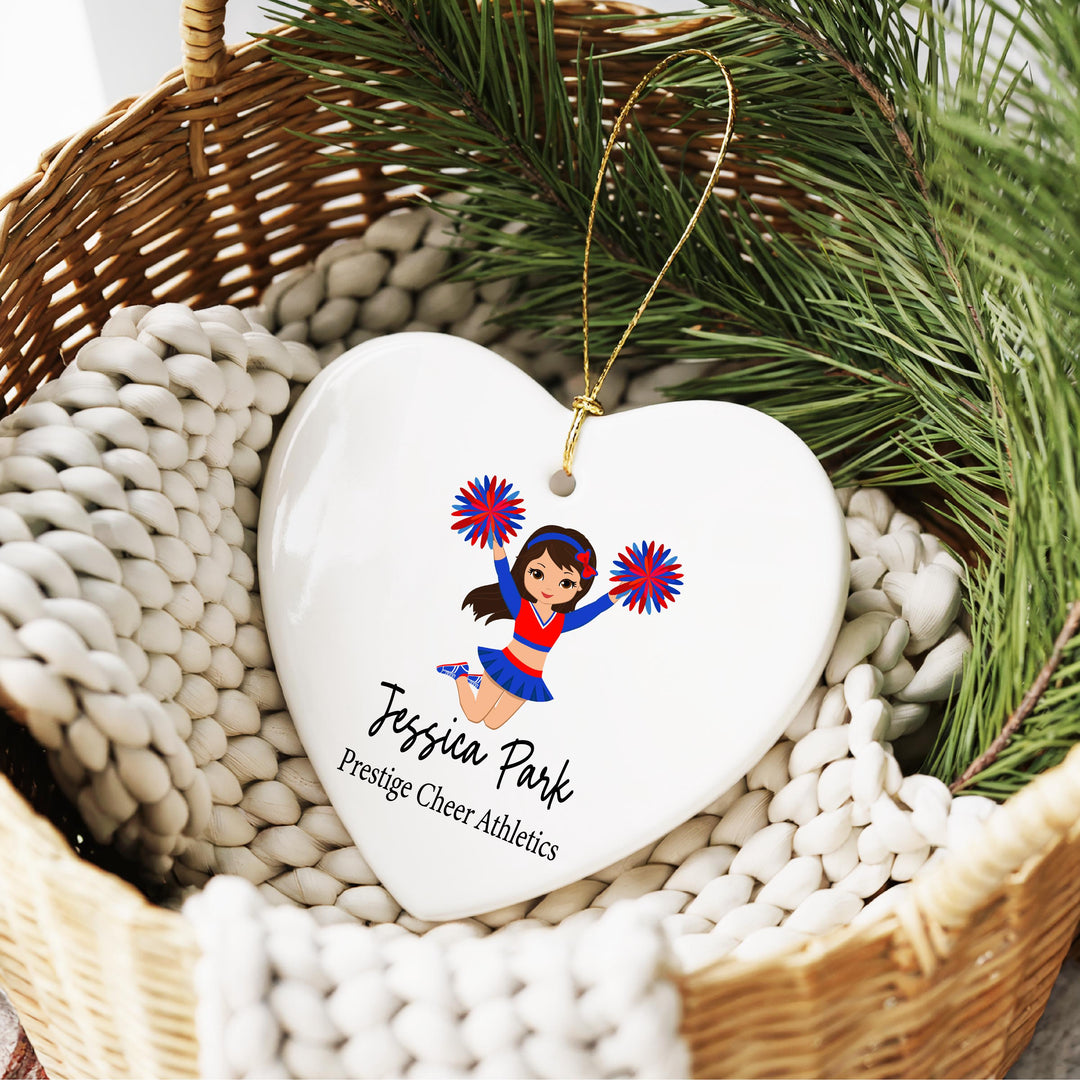 Cheerleader Ornament | Personalized Team Gift | Custom Name Cheer Coach Gift | Cheer Squad Christmas Ornament