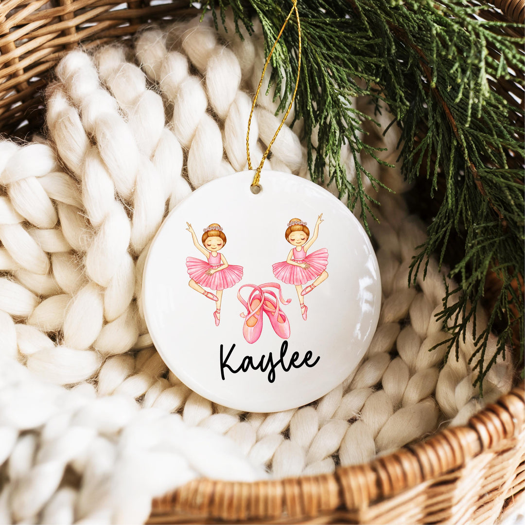 Ballerina Ornament | Personalized Ballet Gift | Custom Name Dancer Ornament | Pink Tutu Christmas Keepsake