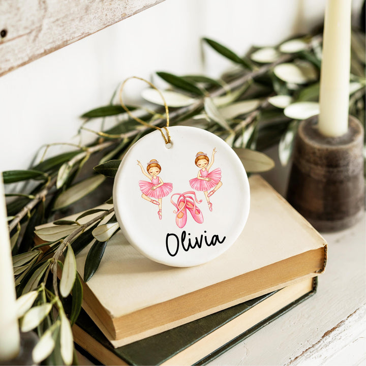 Ballerina Ornament | Personalized Ballet Gift | Custom Name Dancer Ornament | Pink Tutu Christmas Keepsake