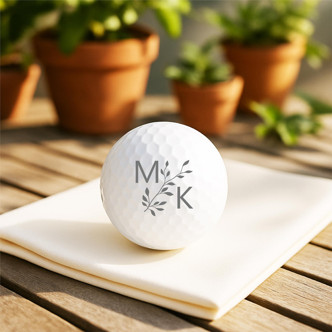Wedding Couple Keepsake Personalized Golf Ball with couple Initials – Custom Monogram Golf Favor, engagement gift for him