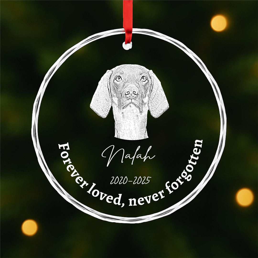 Pet photo Memorial Ornament, Dog Loss Gift, Personalized Pet Keepsake, Pawprints in Heaven Custom&nbsp;Ornament