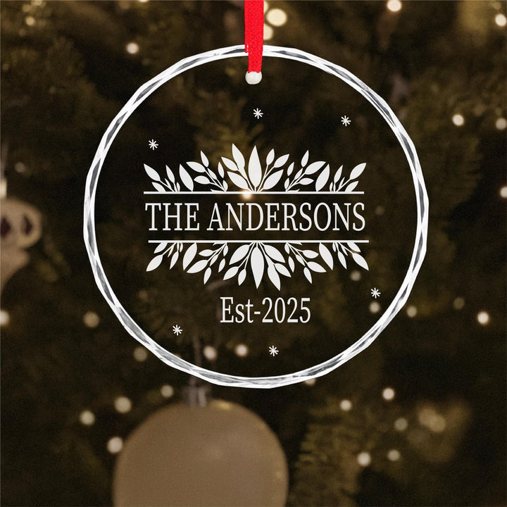 Gift for Son and Daughter-in-Law | Personalized Glass Ornament | Custom Laser Engraved “Established” Family Keepsake 2025