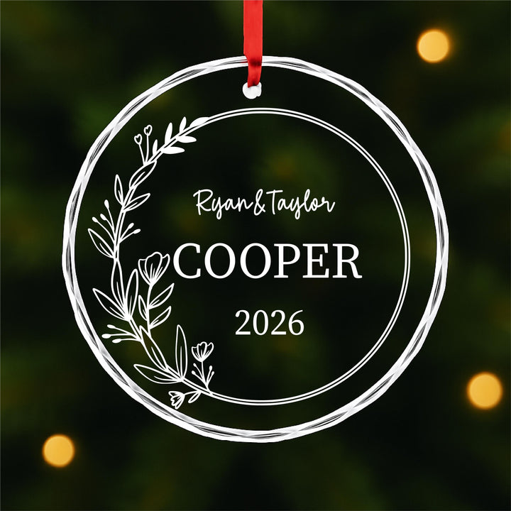 Personalized Engraved Couple Name Ornament – Wedding Keepsake