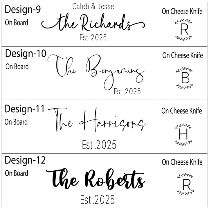 Custom Engraved Charcuterie Set with Knives, Wedding or Christmas Gift for Couple Personalized Marble and Wood cutting&nbsp;Board