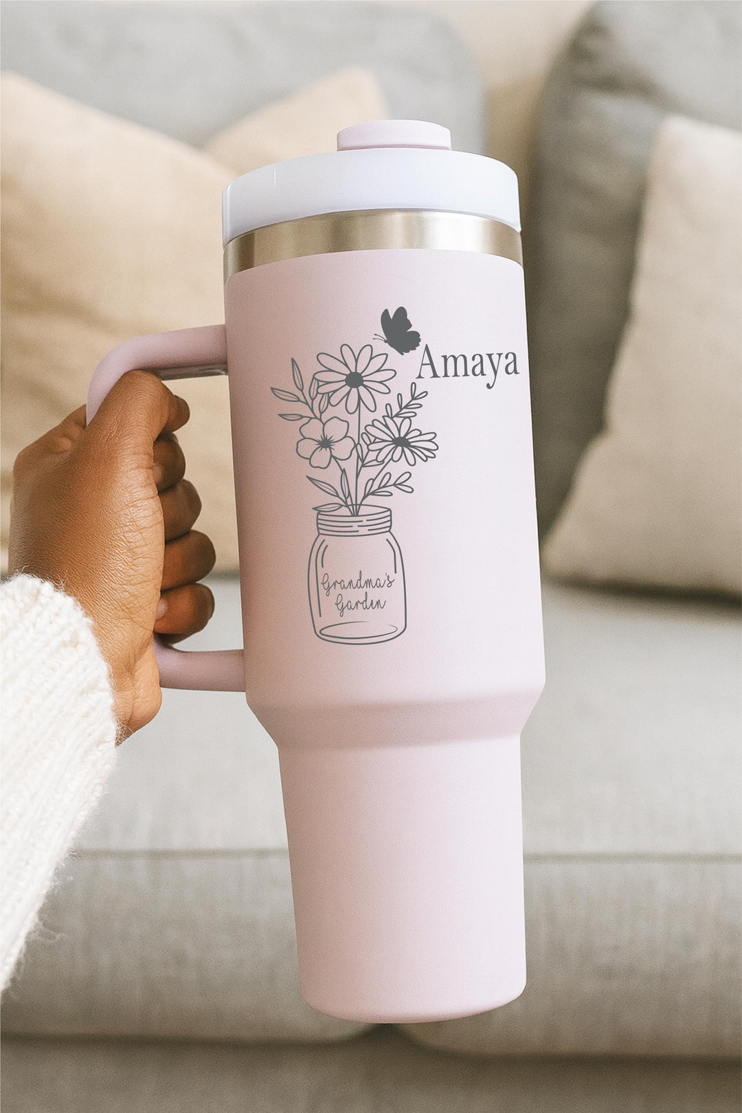 Christmas gifts mother in law Personalized Tumbler with Grandkids’ Names Birthday, or Mother’s Day Gift Mother-in-Law Gift Grandma’s Garden