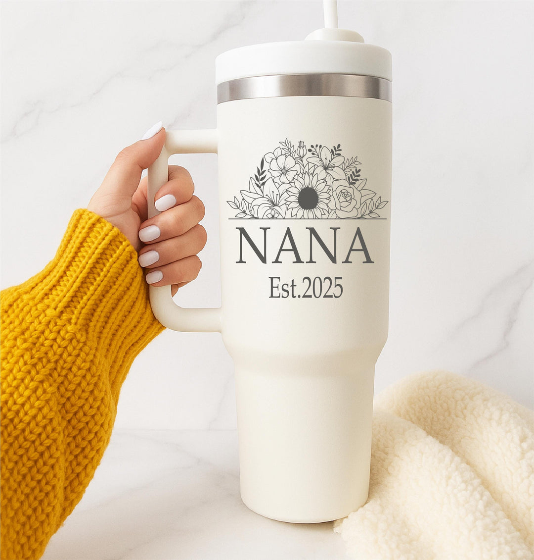 Personalized Tumbler Christmas Gift Custom Name Engraved Mug , Holiday Gift for Her, Best Friend, or Mom Grandma gift from grandkids